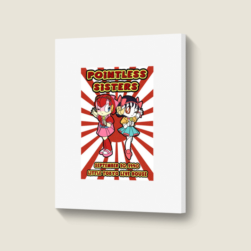 Pointless Sisters English Text   Samurai Pizza Cats Portrait Canvas Print | Artistshot