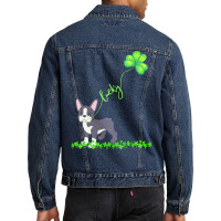 St Patricks Day T  Shirt Lucky Boston Terrier Dog Shamrock St Patricks Men Denim Jacket | Artistshot