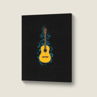 Classical Acoustic Guitar Flowering Vines Portrait Canvas Print | Artistshot