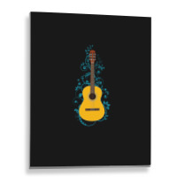 Classical Acoustic Guitar Flowering Vines Metal Print Vertical | Artistshot