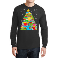 Library Christmas Tree Librarian X Mas Lights Book Lover T Shirt Long Sleeve Shirts | Artistshot