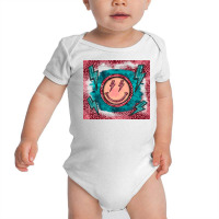 Western Lightning Bolt Smiling Face Turquoise Baby Bodysuit | Artistshot