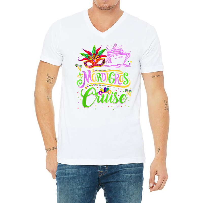 Mardi Gras Cruise Cruising Mask Cruise Ship T Shirt V-neck Tee | Artistshot