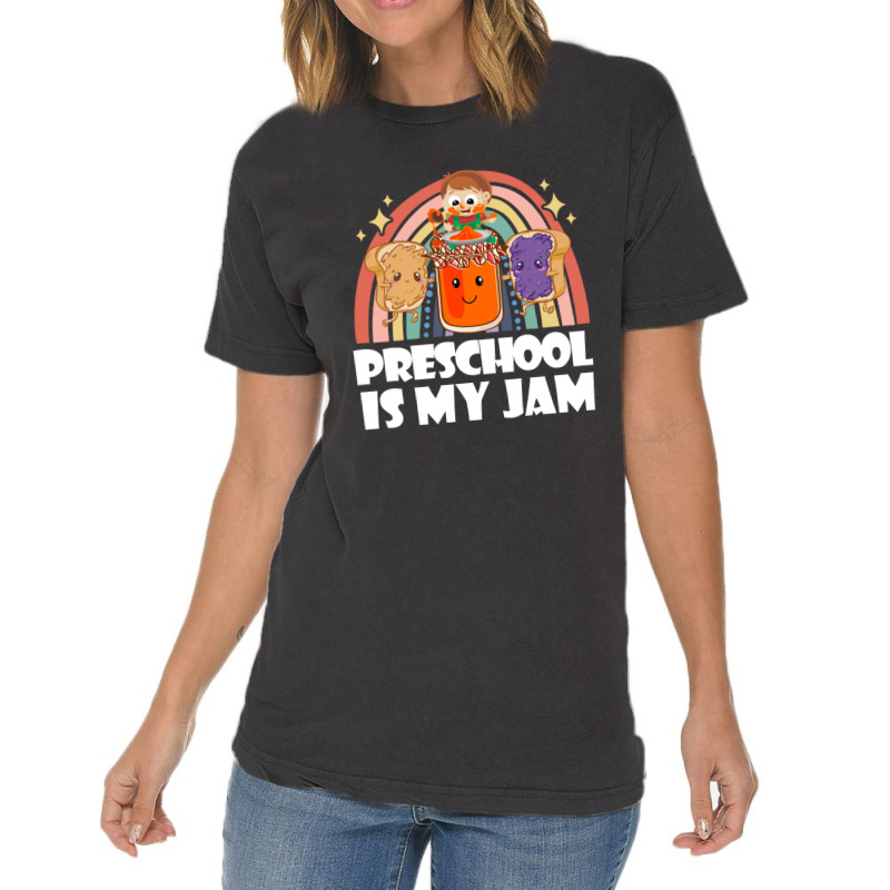 Team Preschool Is My Jam Rainbow Cute Pre K Teacher Student Vintage T-shirt | Artistshot