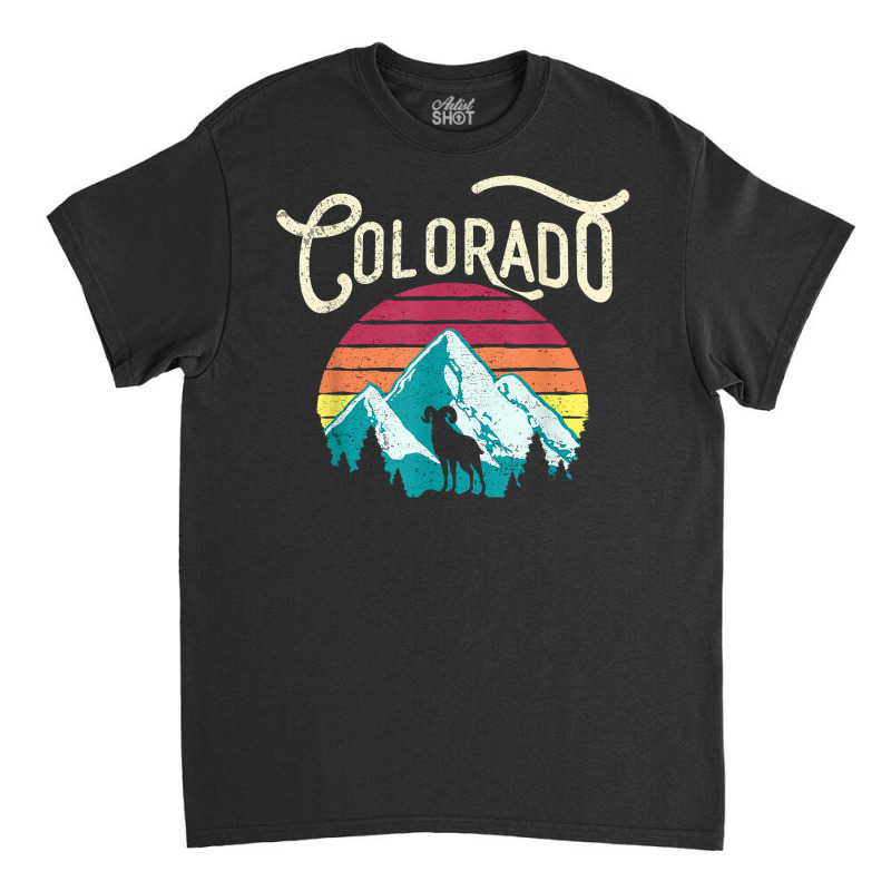 Retro Colorado Co Mountains Wildlife Bighorn Sheep T Shirt Classic T-shirt by tamkyfashions | Artistshot