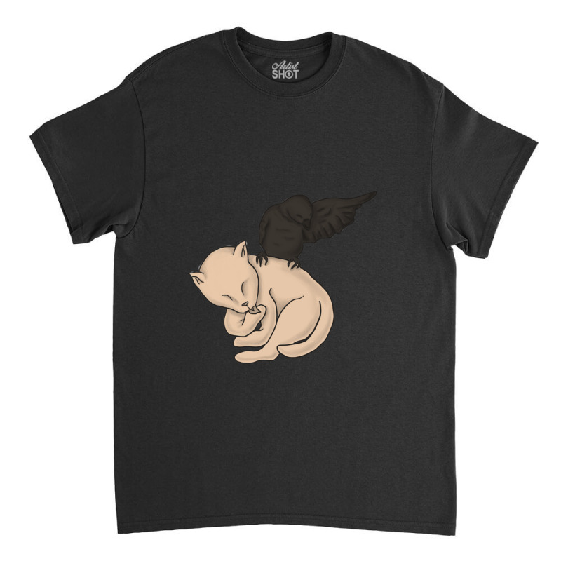 Bathtime With Cat And Crow Classic T-shirt | Artistshot