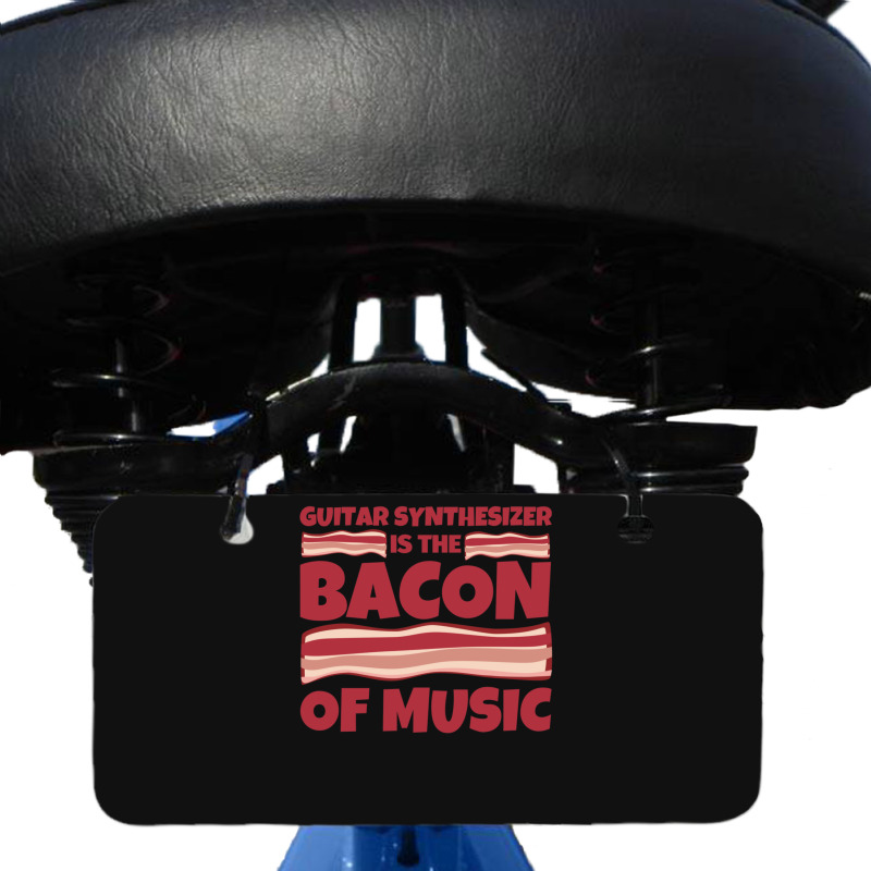 Guitar Synthesizer Gifts  Bacon Of Music 1 Bicycle License Plate | Artistshot