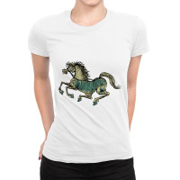 Limited Edition Golden Star Horse In A Race Ladies Fitted T-shirt | Artistshot