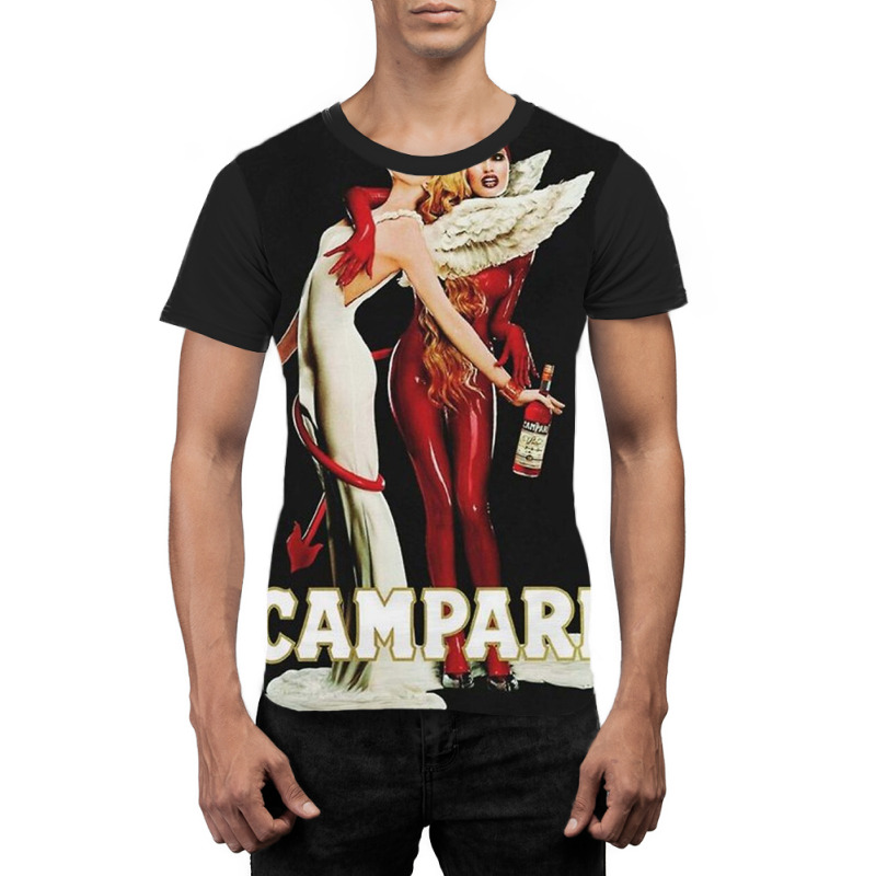 Vintage // Campari Italian Angel And Devil Graphic T-shirt by galaxysuzza | Artistshot