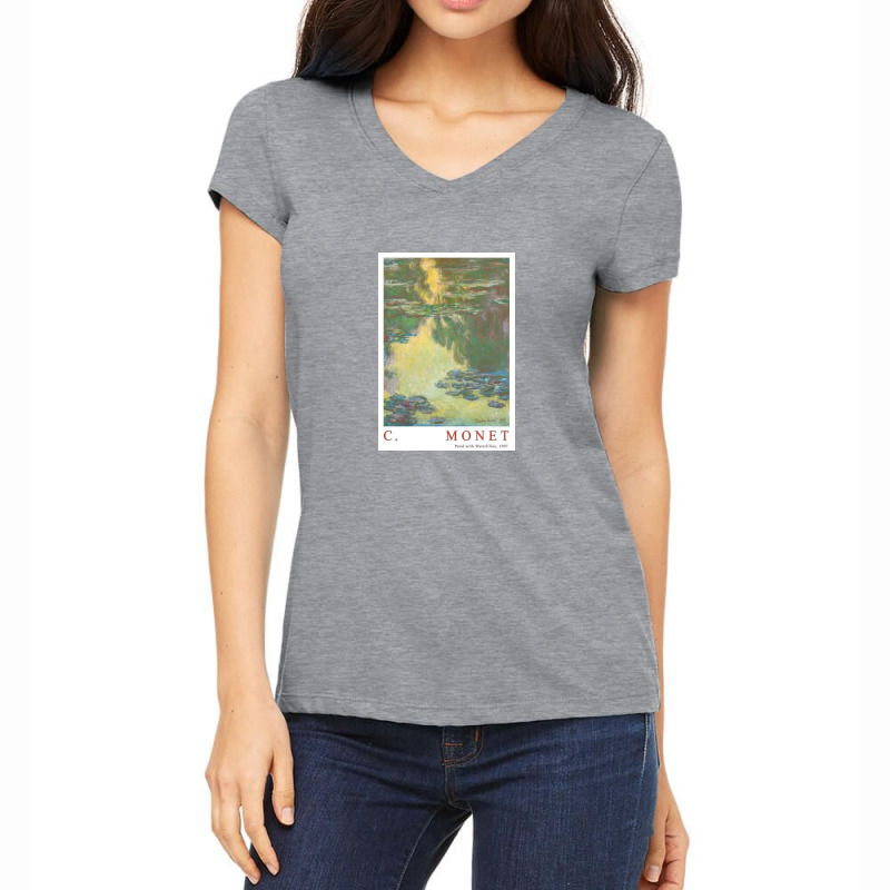 Claude Monet Waterlilies 1907 Women's V-Neck T-Shirt by davenportkermit4 | Artistshot