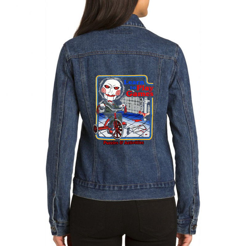 Film Billy Jigsaw Learn To Play Games Art 1 Ladies Denim Jacket by MarciJanie | Artistshot