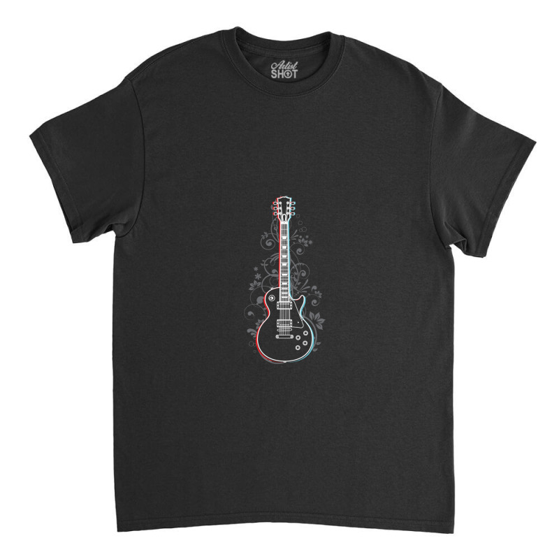 Lpstyle Electric Guitar 3d Outline Flowering Vines Classic T-shirt | Artistshot