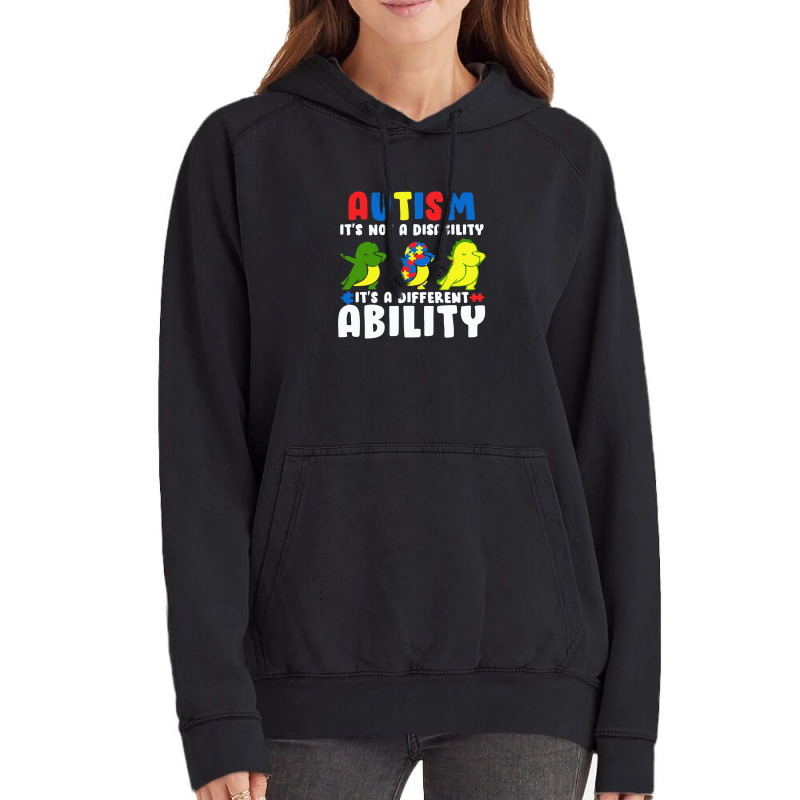 It's Not A Disability Ability Autism Dinosaur Vintage Hoodie by afroiani | Artistshot