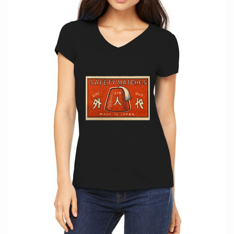 Hot Trend Gaijinguy Fez Matches Women's V-Neck T-Shirt by Milne Charlton | Artistshot