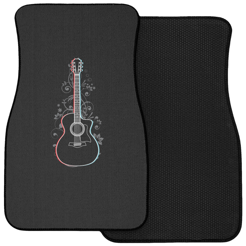 Acoustic Guitar 3d Outline Flowering Vines 1 Front Car Mat | Artistshot