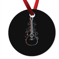 Acoustic Guitar 3d Outline Flowering Vines 1 Ornament | Artistshot