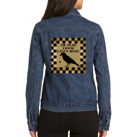 Black Tan Americana Rustic Crow Bird Prim Art Home Decor A750 Ladies Denim Jacket | Artistshot