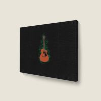 Mahogany Auditorium Acoustic Guitar Flowering Vines 1 Landscape Canvas Print | Artistshot