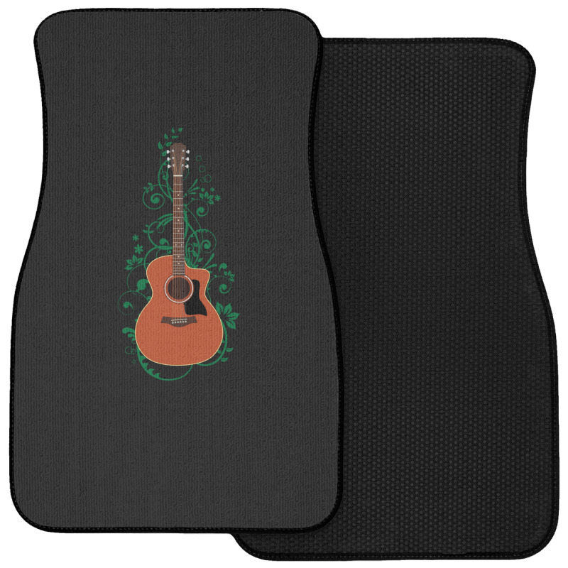 Mahogany Auditorium Acoustic Guitar Flowering Vines 1 Front Car Mat | Artistshot