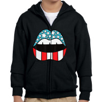 Trending Patriotic Patriotic Lips 4th Of July American Youth Zipper Hoodie | Artistshot