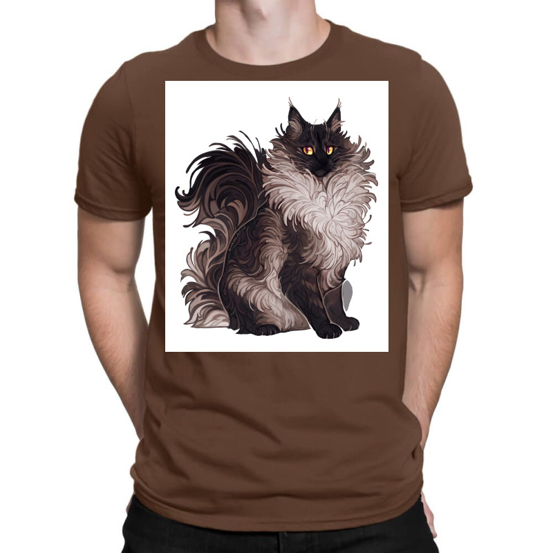 Black And White Cat Poster Blue Aesthetic T-Shirt by globossterkyc | Artistshot