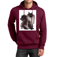 Black And White Cat Poster Blue Aesthetic Unisex Hoodie | Artistshot