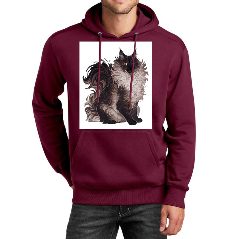 Black And White Cat Poster Blue Aesthetic Unisex Hoodie by globossterkyc | Artistshot