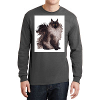 Black And White Cat Poster Blue Aesthetic Long Sleeve Shirts | Artistshot