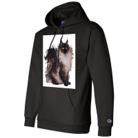 Black And White Cat Poster Blue Aesthetic Champion Hoodie | Artistshot