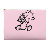Calvin & Hobbes Comic Running Naked Accessory Pouches | Artistshot
