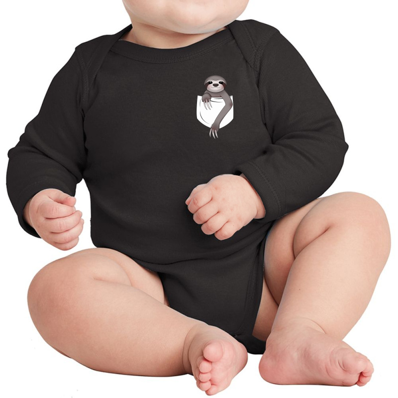 Pocket Sloth Long Sleeve Baby Bodysuit | Artistshot