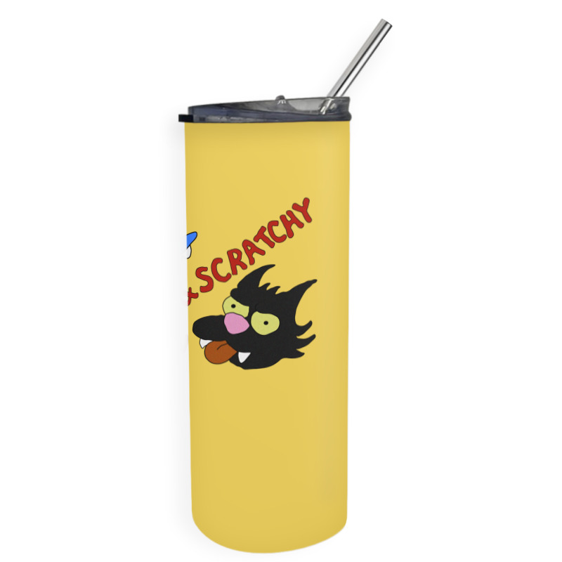 Itchy And Scratchy Skinny Tumbler | Artistshot