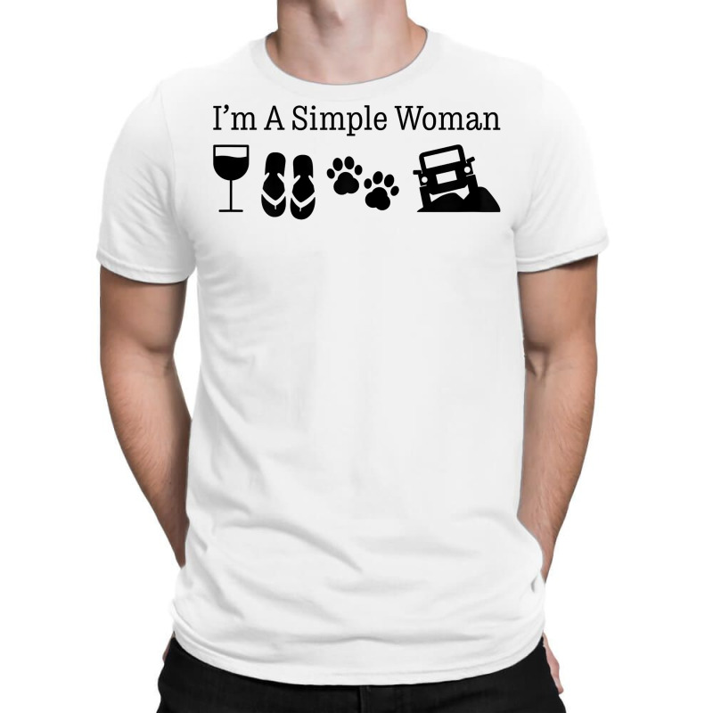 Womens I'm A Simple Woman Love Wine Flip Flops Dog 4x4 T Shirt T-shirt | Artistshot