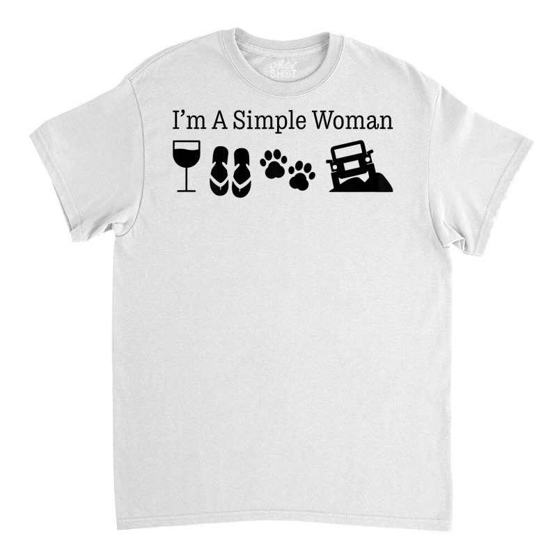 Womens I'm A Simple Woman Love Wine Flip Flops Dog 4x4 T Shirt Classic T-shirt | Artistshot