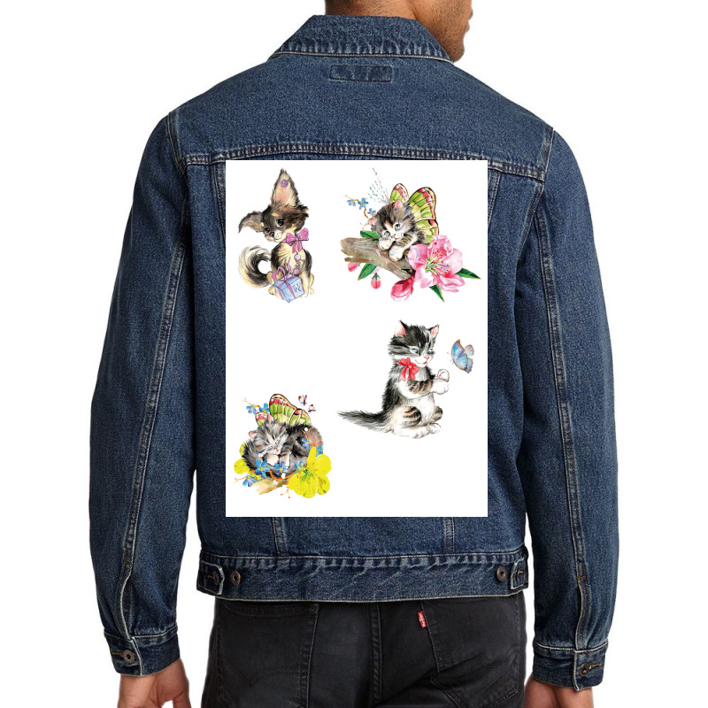 Cat Daddy Pajamas Pack Stickers Poster Funny Men Denim Jacket | Artistshot