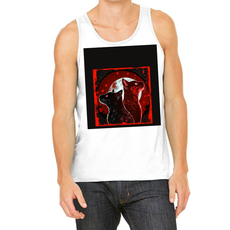 Red And Black Cats Howling At The Moon V2 Red No28   Collection   Cats Tank Top by ninvemroweh3 | Artistshot