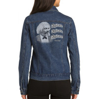 Agitateagitate Agitate   Music Ladies Denim Jacket | Artistshot