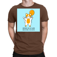 Cat Balloon Cheered Up Fashion Poster Summer T-shirt | Artistshot