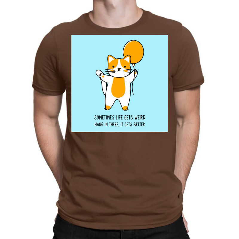 Cat Balloon Cheered Up Fashion Poster Summer T-Shirt by globossterkyc | Artistshot