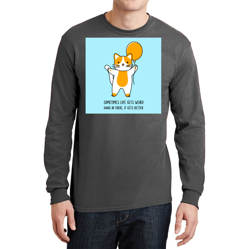 Cat Balloon Cheered Up Fashion Poster Summer Long Sleeve Shirts by globossterkyc | Artistshot