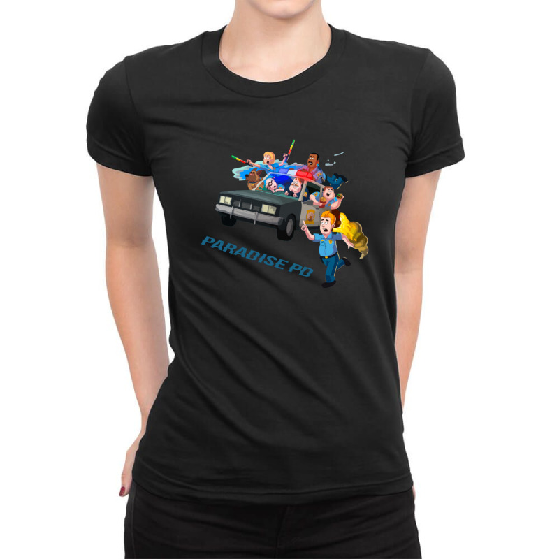 Paradise Pd Car Chase 1 Ladies Fitted T-Shirt by StarActon | Artistshot