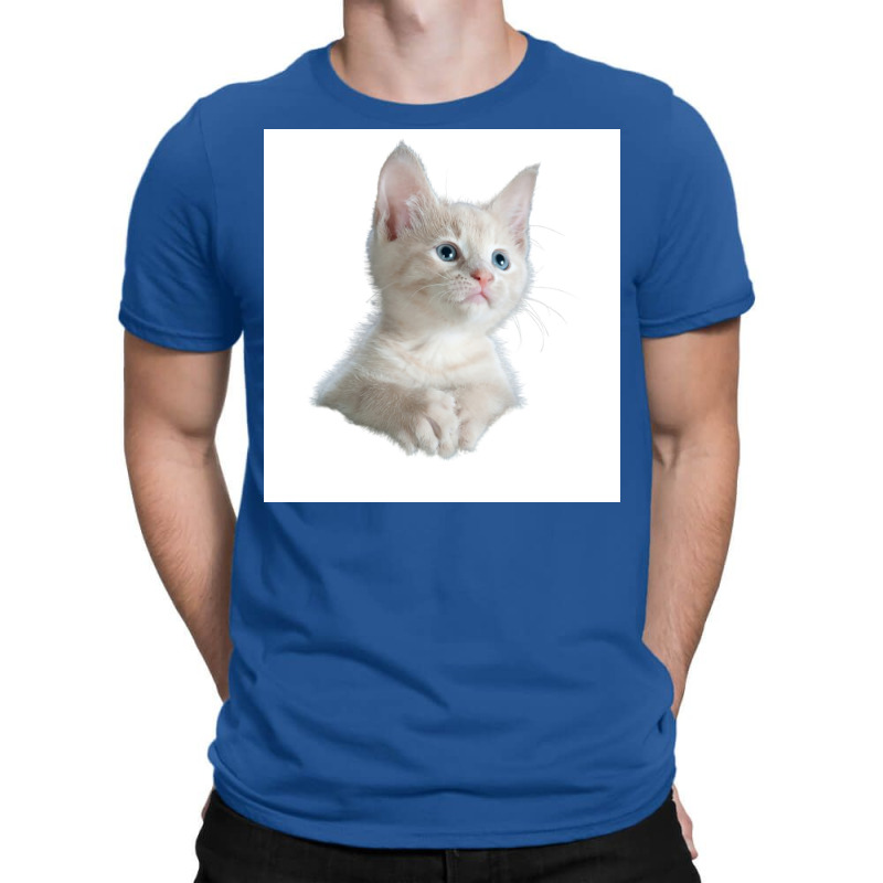 Cat Poster Blue Yellow T-shirt | Artistshot