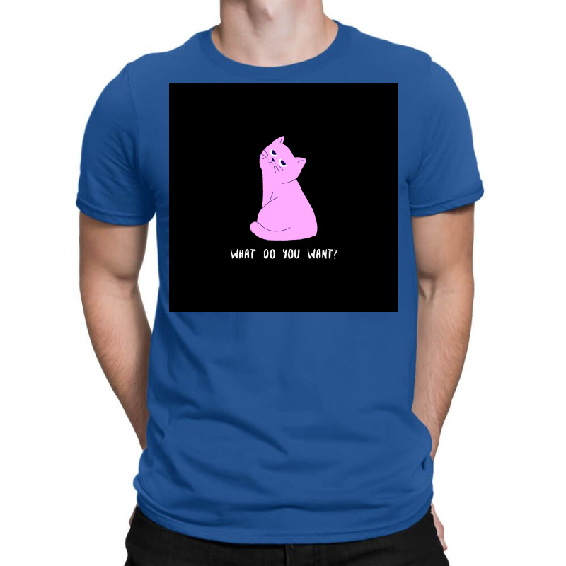 Cat Serious Looking Kitten Pink Deferent Cute Poster Retro (1) T-shirt | Artistshot