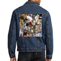 Cursed Crying Cats Poster Tumblr Men Denim Jacket | Artistshot