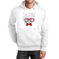 Cat Tie Glasses Poster Hippie Unisex Hoodie | Artistshot