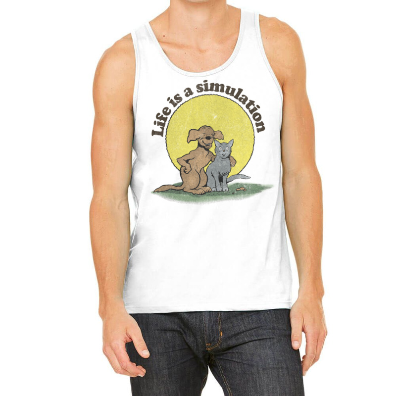 Life Is A Simulation Faded Style Nihilist Design Tank Top by SandeeNardi | Artistshot