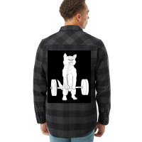 Cat Weightlifting Poster Blue Flannel Shirt | Artistshot