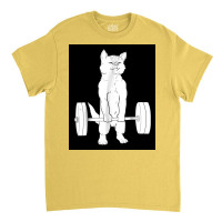 Cat Weightlifting Poster Blue Classic T-shirt | Artistshot