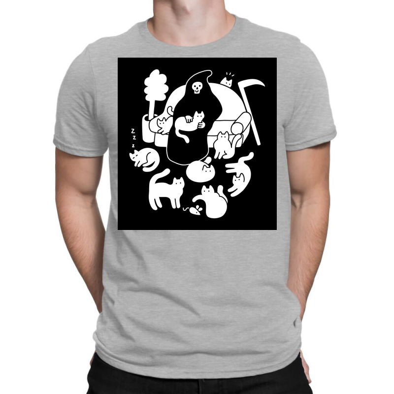 Death And His Cats Poster Nostalgia T-shirt | Artistshot