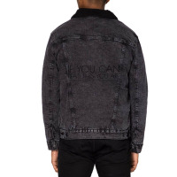 Trending If You Can Read This Black Unisex Sherpa-lined Denim Jacket | Artistshot